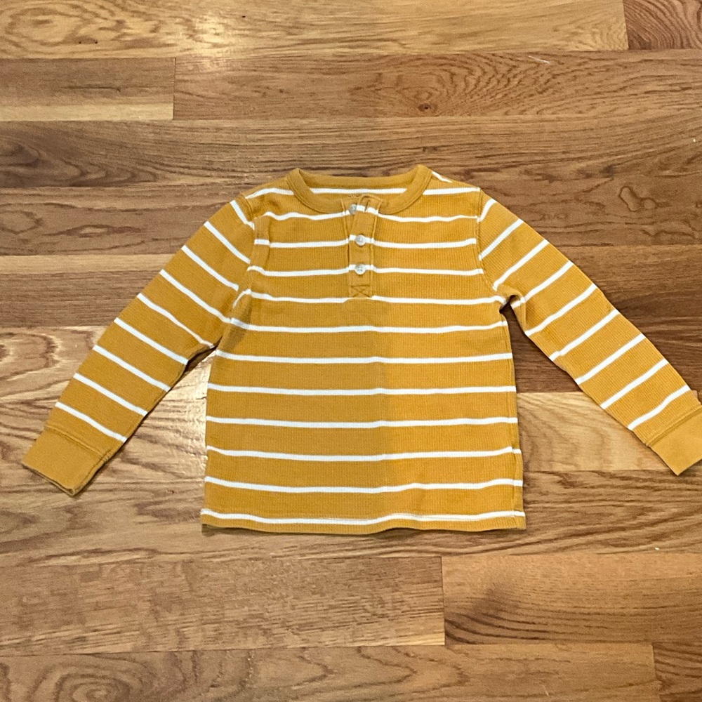Old Navy Mustard Striped Long Sleeve Tee